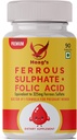 Sulfato ferroso de Hierro 65 mg de Hoag con calcio y ácido fólico Suplemento Apoyo Red Blood Cell Production - 90 Veg Tablets