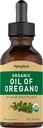 Piping Rock Oil of Oregano Organic Liquid Drops TENIDO 2 fl oz TENIDO CON Aceite de Oliva Virgen Extra.