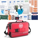 Kits completos de primeros auxilios- Kits de trauma avanzados con componentes etiquetados, grandes emergencias kits médicos para coche, hogar, camping y emergencias al aire libre -324Piece Set