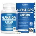 Alfa GPC Choline Capsules - 120 Conde, 600mg Servings (Brain Support Aid That Supports Focus, Memory, Motivation, " Energy (Third Party Tested, Vegan Safe Made in The USA) Suplemento de Apoyo Cerebral