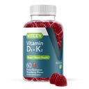 VITEEY Vitamina D3 K2 Gummies - 1000 UI Vitamina D3 y K2 100mcg - Hueso & Corazón Salud para Adultos y Adolescentes - Vegetariano, Gelatina Gratis, GMO Gratis - Tasty Chewable D3K2 Vitaminas Strawberry Flavored Gummy