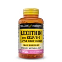 MASON NATURAL Lecithin con Kelp, Vitamina B6 &amp; Apple Sider Vinegar, Dual Action Formula, 100 Softgels