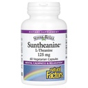 Factores naturales Stress-Relax Suntheanine L-Theanine 125 mg, Non-Drowsy Stress Support for Mental Calmness and Relaxation, 60 cápsulas