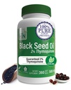 Health Thru Nutrition Black Seed Oil 500mg 360 Softgels ← High Potency 2% Thymoquinone ← 3rd Party Tested ← Pure Cold Pressed ← Orgánicamente Gown ← Non-GMO, Gluten Free, Soy Free