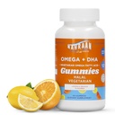 Halal Omega 3 para adultos &amp; niños - Omega 3 gomas vegetarianos con limón &amp; Orange Flavor - Adultos y niños Gummies - 60 cuenta