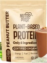 Pólvora de proteína orgánica vegana: Sabor de mantequilla de maní, con base vegetal, sin gluten, sin soja, libre de soja, 20g Proteína por ser, Ideal para sofocos, sacudidas, horneado, cocina (1 Pack, 20 Servings)