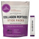 Peptides de colágeno en vivo para polvo Packets desfavorados - Polvo de colágeno hidrolizado - Cabello, piel, uñas, &amp; soporte conjunto - Tipo I & III Suplementos de colágeno de hierbas para mujeres y hombres - Pack de 20