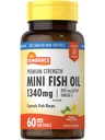 Sundance Mini Fish Oil Softgels 1340mg Silencio 60 Conde Silencio Controles Fish Burps  Premium Strength Formula with Omega-3 ← Natural Lemon Flavor ← Non-GMO and Gluten Free Supplement