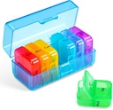 Zoksi Organizador semanal de píldoras 2 veces al día, Blue 7 Day Am Pm Pill Box, Daily Am Pm Pill Organizer 7 Day, Portable Vitamin Pill Case, Weekly Pill Box for Fish Oils, Vitamina, Suplemento