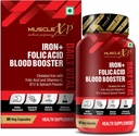 Hierro Folic Acid Booster Daily Vital, Hierro Chelated con ácido fólico " Vitamina C, B12 " Natural Spinach Powder, 60 capsules Veg