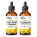 Wild &amp; Organic Uric Acid Cleanse Tincture 4 fl oz &amp; Turmeric Tincture 4 fl oz