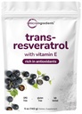 Pure Trans-Resveratrol Powder with Vitamin E, 5 Ounce, 2 in 1 Fórmula, Micronized Powder for Better Absorption, Premium Resveratrol Supplement, Super Antioxidant