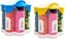 Organizador de píldoras extra grande diario, semanal, suplemento mensual botella, dispensador de píldoras lindo Blossom con 7 compartimentos XL (2 Pack Combo) (Light Blue y Amarillo)