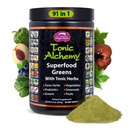 Dragon Herbs Tonic Alchemy Superfood Greens Polvo con 91 Ingredientes: Herbs Tonic, Ashwagandha, Mushrooms, Probióticos, Super Greens, Seaweeds, Fruits, Vegetables, Spirulina - 30 Servings