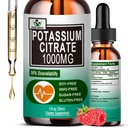 Potasio Citrate gotas líquidas,Potasio Suplemento 1000mg Apoyo líquido Muscle Cramp Relief, Heart Health and Sleep,Highly Absorbable for Adults Women &amp; Men, Vegan, 30 Actuaciones