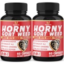 BMVINVOL (2 Packs) Horny Goat Weed Capsules con Maca, Tribulus, Ginseng. Ashwagandha,Tongkat Ali - 8-en-1 para los niveles de energía de apoyo