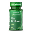 Pride de Puritan Zinc Picolinate Zinc 25 mg con calcio y fósforo, Suplemento dietético vegetariano para el sistema inmunológico, metabolismo energético, división celular y apoyo al crecimiento, 100 cápsulas
