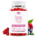 VITA GLOBE Hair, Skin & Nails + Collagen Gummies – 20 mg con vitaminas A, C, D, E, B6 &amp; Biotin ANTE Belleza &amp; Wellness Suplemento para el crecimiento saludable del cabello, piel radiante &amp; uñas fuertes – 60 Cuenta (Pack de 1)