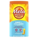 Metamucil Fibra diaria + colágeno, Psyllium Husk Powder, Suplemento de fibra de base vegetal, libre de azúcar con Stevia, Suplemento de fibra de 3 en-1 para la salud digestiva, sabor a naranja, 90 dosis