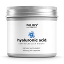 Ultra High Purity Hyaluronic Acid capsules 500mg - 95% Sodium Hyaluronate - altamente purificado y biodisponible - bajo peso molecular - no GMO Fermented - 60 cápsulas