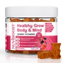 Crecimiento de altura de crecimiento saludable Gummies ricas en calcio, vitaminas C, D3, K2, L-Arginina, Ashwagandha y otros, Boost Bone Health &amp; Immunity, Multivitamin, para niños 5+, adolescentes y adultos.