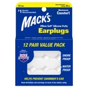 Mack's Pillow Soft Silicone Earplugs, 12 Par – The Original Moldable Silicone Putty Ear Plugs para Durmiendo, roncando, Nadando, Viajes, Conciertos y Estudiando Silencio Made in USA