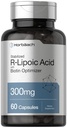 Horbäach Stabilized R-Lipoic Acid 300mg ← 60 Capsules  with Biotin Optimizer ← Non-GMO, Gluten Free ← Na-RALA Supplement