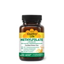 Country Life Methylfolate Chewable Tablets - Metabolically Active Folate - Great Tasting Orange Flavor - Gluten-Free - Smooth Melts - Vegan B12 - Mujeres Vitaminas - Suplemento diario - 60 Tablets