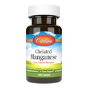 Carlson - Manganeso Chelatado, 20 mg, Absorción Superior, Metabolismo Saludable, Soporte de Huesos " Salud cerebral, 100 tabletas