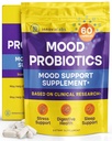 InnovixLabs Mood Probiotic for Women ' Men, Clinically Studied Digestive & Mood Support Supplement, Lactobacillus helveticus Rosell-52ND & Bifidobacterium longum Rosell-175, 60 cápsulas