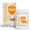BioGaia Immune Active Kids ← Probiótico + Vitamina D Silencio para la salud digestiva e inmunitaria Edades 3+ ← Allergen, Dairy, Soy &amp; Gluten Free ← Confianzada por los pediatras 60 Day Supply ← Orange Flavored Chewable