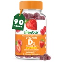 Vitamina vital D3 10000IU TENIDO Gran Tasting Bone Strength Suplementos TENIDO Vitamina D3 Gummies for Bone Health TENIDO Vitamina D Gummies for Adults, Hombres, Mujeres ANTE 90 Gummies