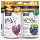 Collagen and Sea Moss Gummies Bundle - Colagen Peptides, Irish Sea Moss, Biotin, Keratin, Bladderwrack - Suplemento Gummy para la inmunidad, Detox, Healthy Hair, Skin and Nails - para hombres y mujeres