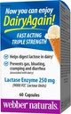 Webber Naturals Dairy De nuevo 250mg Lactase Enzyme Triple Fuerza, 60 cápsulas