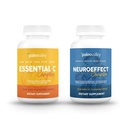 Paleovalley NeuroEffect + Esencial C Complejo Bundle - Extracto de café de hongos neuro, Vitamina C Suplemento 450g Focus, Memoria, Energía, Apoyo Inmunitario, Superalimentos Orgánicos