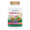 Natures Plus Animal Parade Gold Children's Multivitamin - 120 Animal-Shaped Chewable Tablets - Assorted Cherry, Orange &amp; Grape Flavors - Vegan, Gluten Gratis - 60 Total Servings