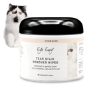 Ojo Envidio Las cuerdas de manguito para gatos. Texturizado a suavemente limpio, trata la causa de la retención. Fórmula 100% Natural. Recomendado por Persian &amp; Exotic Breeders, Vets, Groomers. USA Made. 60 Cat Eye Wipes
