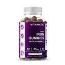 Vitamatic Iron 65 mg Gummies Suplemento para Hombres Mujer - 60 Gummies Vegan - Gran Tasting Iron Gummy Vitaminas con Vitamina C (1)