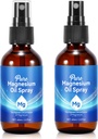 Óleo de Magnesio tópico, Puro Óleo de Magnesio para Pies, 100% Puro, Absorción Rápida - Fuente natural con Espejo potente de aceites esenciales 2.02 fl oz (2 Fl Oz (Pack de 2))