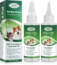 Ojo gotas para perros y gatos, suave Fórmula gotas de los ojos, Flush &amp; Soothe Eye Irritations Supports Eyes Infection Relief Eye Cleaner, - Pet Eye Gentle Care Suplemento Cats Drops for Eyes - 4.04 fl oz