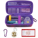 MGZNMTY Travel Carrying Case Compatible con Asthma Inhaler Spacer para adultos y niños, Máscaras, Inhaler Holder with Asthma Alert Tag and Medical Card, Carabiner (Only Case) (Galaxy)