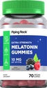 Piping Rock Melatonin Gummies 10mg  70 Cuenta ← Berry Flavor Suplemento Silencio Vegan, Non-GMO, Gluten Free