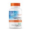 Médicos mejor vegano DHA de Algae, apoya la salud cerebral, no transgénico, libre de gluten, soy libre, vegano 60 Veggie Softgels