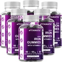 Vitamatic Iron 65 mg Gummies Suplemento para Hombres Mujer - 60 Gummies Vegan - Gran Tasting Iron Gummy Vitaminas con Vitamina C (6)