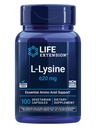 Extensión de vida L-Lysine, 620 mg, Aminoácidos esenciales para el equilibrio de nitrógeno saludable, metabolismo de calcio, respuesta de estrés " Más, libre de gluten, no GMO, vegetariano, 100 cápsulas