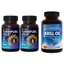 BioEmblem Turmeric Curcumin with Clinically Studied TurmiPure Antártico Krill Oil Suplemento