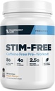 Laboratorios transparentes de estimulación libre Pre-Workout - Caffeine &amp; Stim Free Pre Workout Powder Naturalmente endulzado para hombres y mujeres con Beta Alanine Powder, Citrulline Malate, " elevATP - 30 Servings, Peach Mango