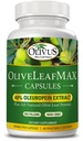 OliveLeafMAX Olive Leaf Extract (40% Oleuroepin) + Pólvora Orgánica de Oliva + No Filleres + 60 cápsulas vegetarianas + Fuente de España y Fabricado en EE.UU. en GMP Facility