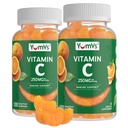 YumVs Vitamina C Gummies para Adultos - 250 mg Orange Flavored Vitamin C Gummy - Vitamina C Gummies de Inmunes Chewable para Adultos - Suplemento de Apoyo Inmunitario - Kosher, Halal, Gluten Gratis (200 Conde), 2 Pack