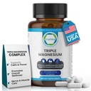 Suplemento de magnesio triple, 235 mg, Dimagnesium Malate, Citrate, Lysinate Chelate, 60 cápsulas, soporta sueño, relajación muscular, bonificación " salud del corazón, energía " función nerviosa, EE.UU.